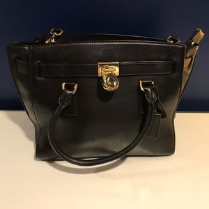 Michael Kors Black Leather Hamilton Tote